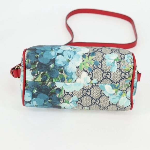 GUCCI GG Supreme Blooms Boston Bag PVC Outlet 2way Red Gold - Picture 4 of 15